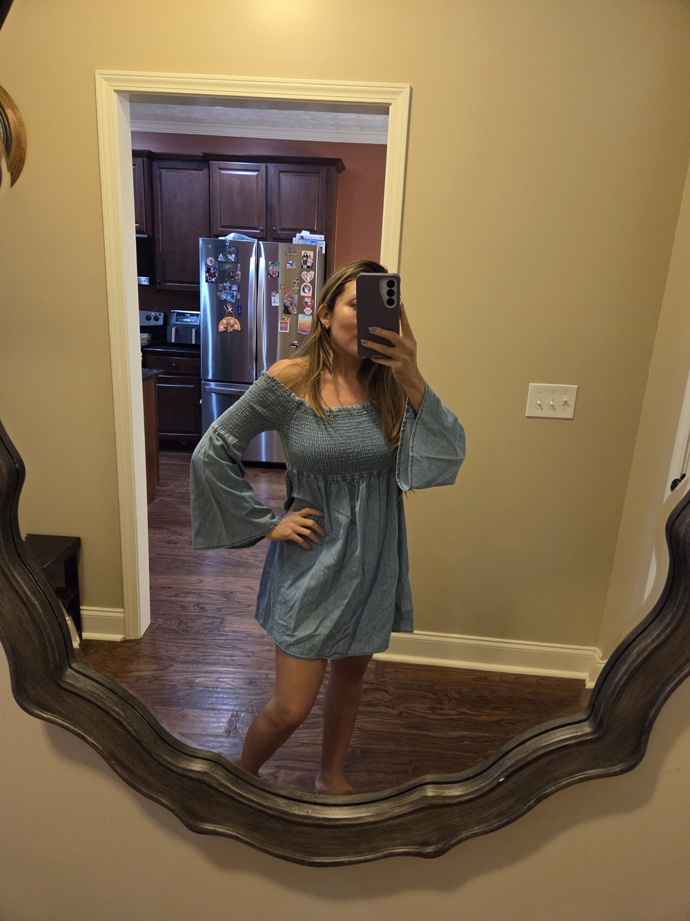 Set Of 2 $ 15 ☀️fab'rik Light Blue Off-Shoulder Smocked Mini Dress